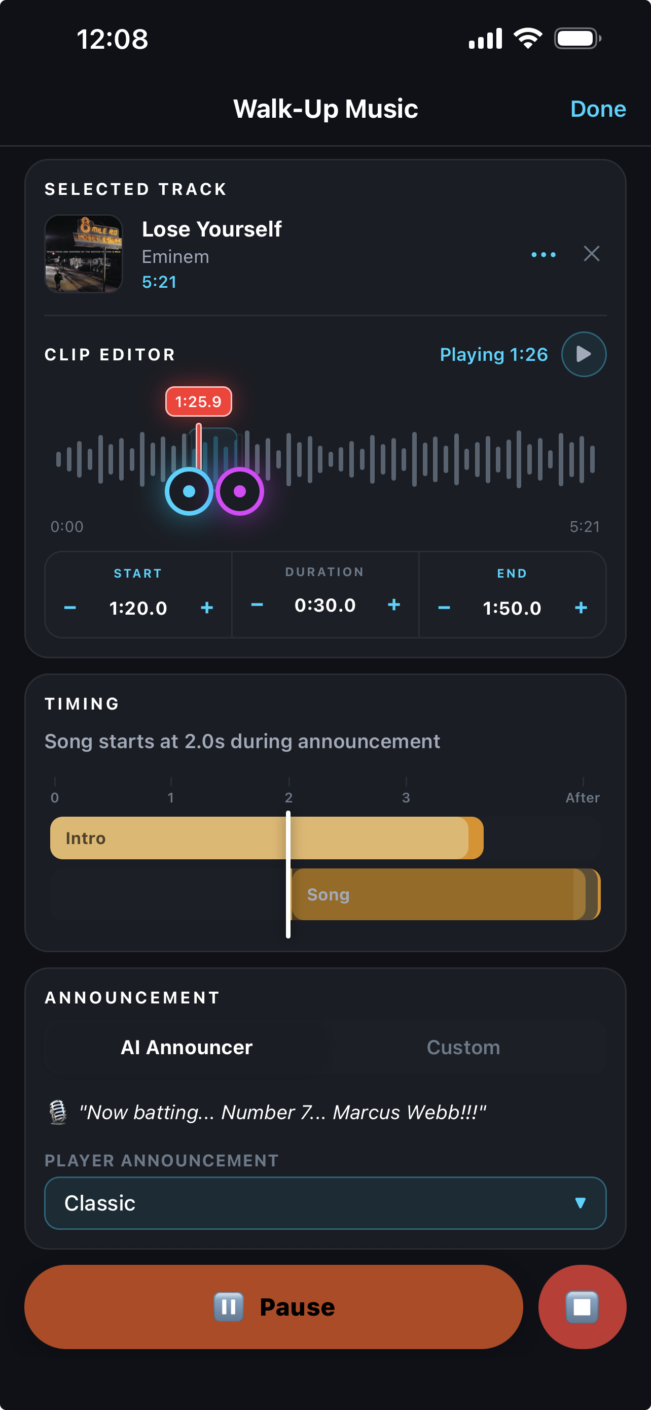 Precise song editing