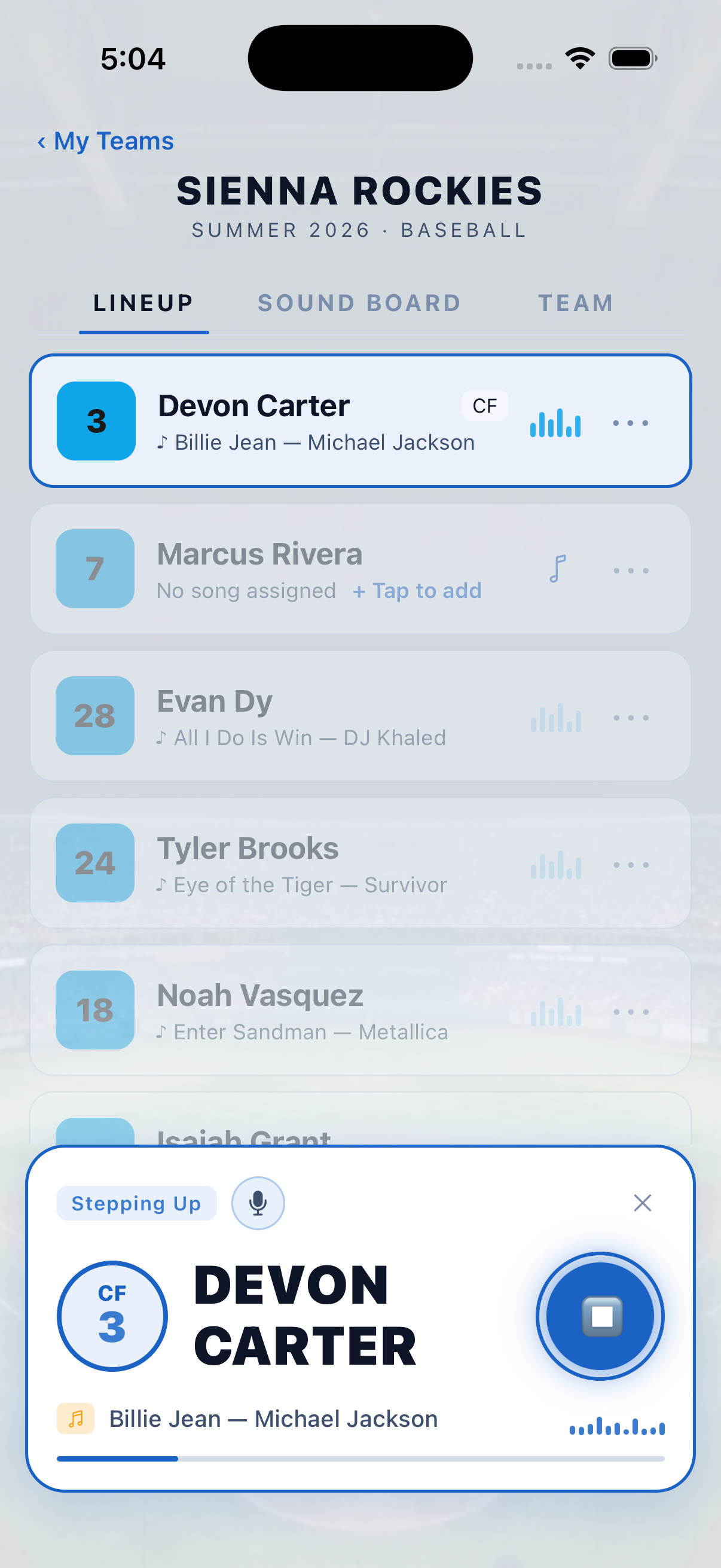 App in light mode